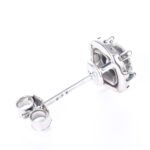 Round Moissanite Elegant Halo Stud Moissanite Earrings - Image 4