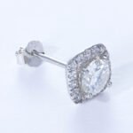 Square Moissanite Earrings in Sterling 925 Silver - Image 2
