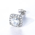 Square Moissanite Earrings in Sterling 925 Silver - Image 3