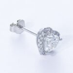 Women April White Heart Moissanite Earrings - Image 2