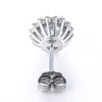 Sunflower Moissanite Earrings, 925 Sterling Silver - Image 4