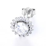 Sunflower Moissanite Earrings, 925 Sterling Silver - Image 5
