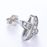 925 Sterling Silver X-Shape Moissanite Earrings - Image 4