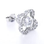 Clover Shape Moissanite Earrings, 925 Sterling Silver - Image 4