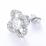 Clover Shape Moissanite Earrings, 925 Sterling Silver - Image 5