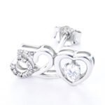 925 Sterling Digital Love Moissanite Earrings - Image 4