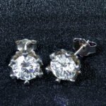 Classic Snowflake Solitaire Stud Moissanite Earrings