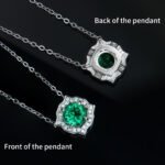 Lab Grown Colombian Emerald Infinity Pendant 925 Sterling Silver - Image 3