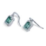 Vivid Green Moissanite 925 Silver Earrings - Image 3