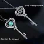 Lab Grown Paraiba Sapphire Lover Key Pendant 925 Sterling Silver - Image 3