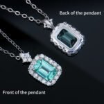 Lab Grown Paraiba Sapphire Emerald Pendant 925 Sterling Silver - Image 3