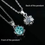 Lab Grown Paraiba Sapphire Snowflake Pendant 925 Sterling Silver - Image 3