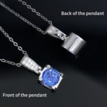 Lab Grown Sapphire Double Ox Head Pendant 925 Sterling Silver - Image 3