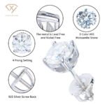 Moissanite Solitaire Stud Screw Back Posts  Earrings - Image 7