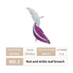 Red and white leaf brooch - Image 5
