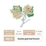 Double gold leaf brooch - Image 6