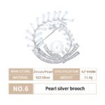 Pearl silver brooch - Image 6