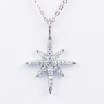 Eight Awn Star Moissanite Pendant 925 Sterling Silver