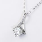 Herringbone Moissanite Pendant 925 Sterling Silver - Image 2