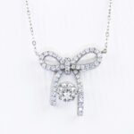 Bowknot Moissanite Pendant 925 Sterling Silver