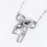 Bowknot Moissanite Pendant 925 Sterling Silver - Image 2