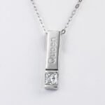Queen Princess Cut Moissanite Pendant 925 Sterling Silver
