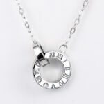 Roman Double Ring Moissanite Pendant 925 Sterling Silver