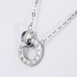 Roman Double Ring Moissanite Pendant 925 Sterling Silver - Image 2