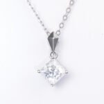 Princess Cut Moissanite Pendant 925 Sterling Silver