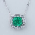 Lab Grown Colombian Emerald Infinity Pendant 925 Sterling Silver