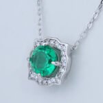 Lab Grown Colombian Emerald Infinity Pendant 925 Sterling Silver - Image 2