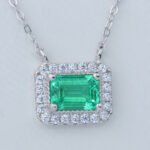 Lab Grown Colombian Emerald New Pendant 925 Sterling Silver