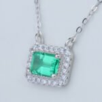 Lab Grown Colombian Emerald New Pendant 925 Sterling Silver - Image 2