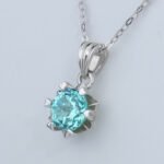 Lab Grown Paraiba Sapphire Snowflake Pendant 925 Sterling Silver - Image 2
