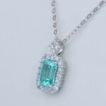 Lab Grown Paraiba Sapphire Emerald Pendant 925 Sterling Silver - Image 2