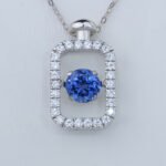 Lab Grown Sapphire Dimension of Love Pendant 925 Sterling Silver