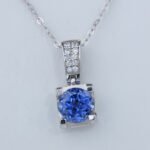 Lab Grown Sapphire Double Ox Head Pendant 925 Sterling Silver