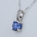 Lab Grown Sapphire Double Ox Head Pendant 925 Sterling Silver - Image 2