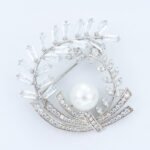 Pearl silver brooch