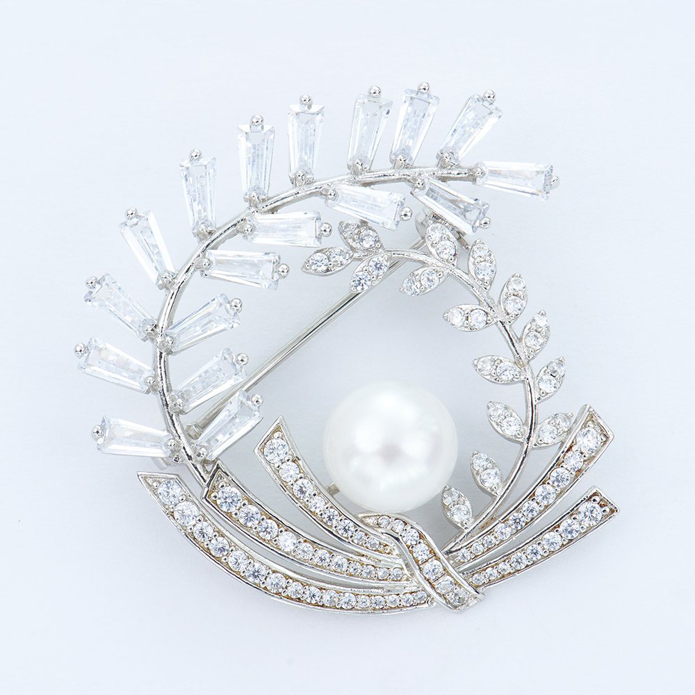 P2832034 拷贝 Pearl silver brooch - Image 1