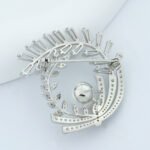 Pearl silver brooch - Image 2