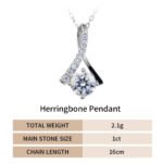 Herringbone Moissanite Pendant 925 Sterling Silver - Image 4