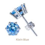 Klein Blue Moissanite 925 Silver Earrings - Image 4