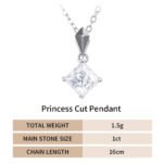 Princess Cut Moissanite Pendant 925 Sterling Silver - Image 4
