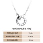 Roman Double Ring Moissanite Pendant 925 Sterling Silver - Image 4