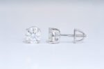 Moissanite Solitaire Stud Screw Back Posts  Earrings - Image 3