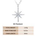 Eight Awn Star Moissanite Pendant 925 Sterling Silver - Image 4