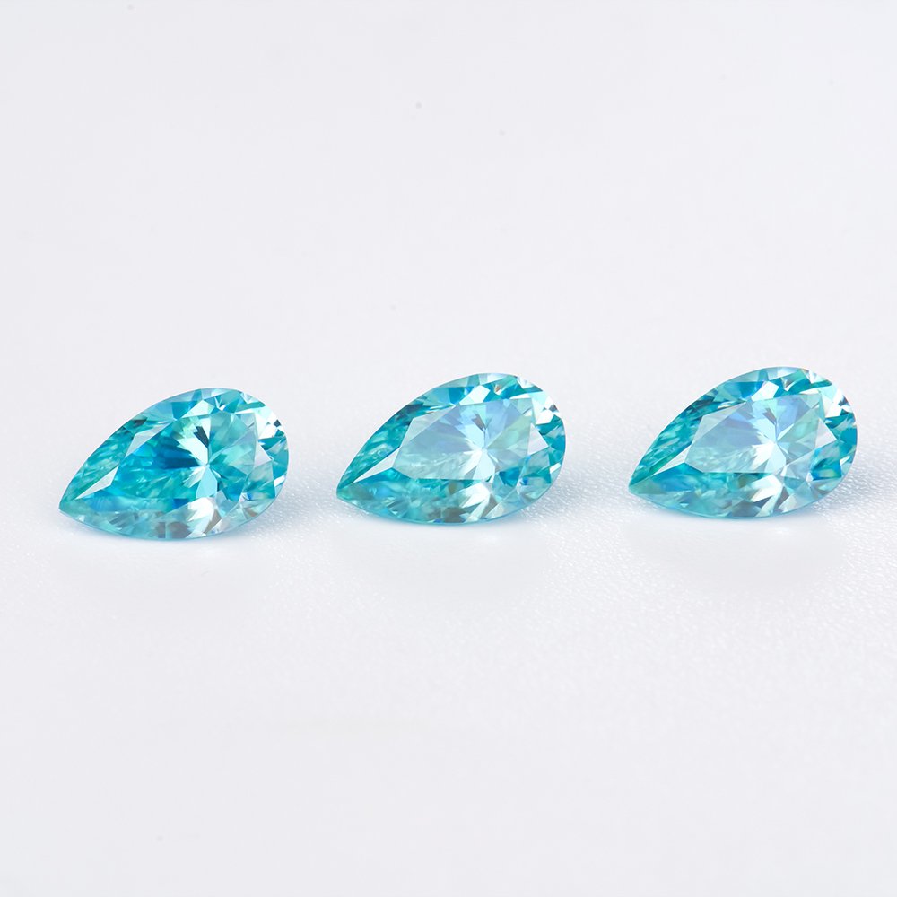 3 Moissanite Sea Blue Pear - Image 1