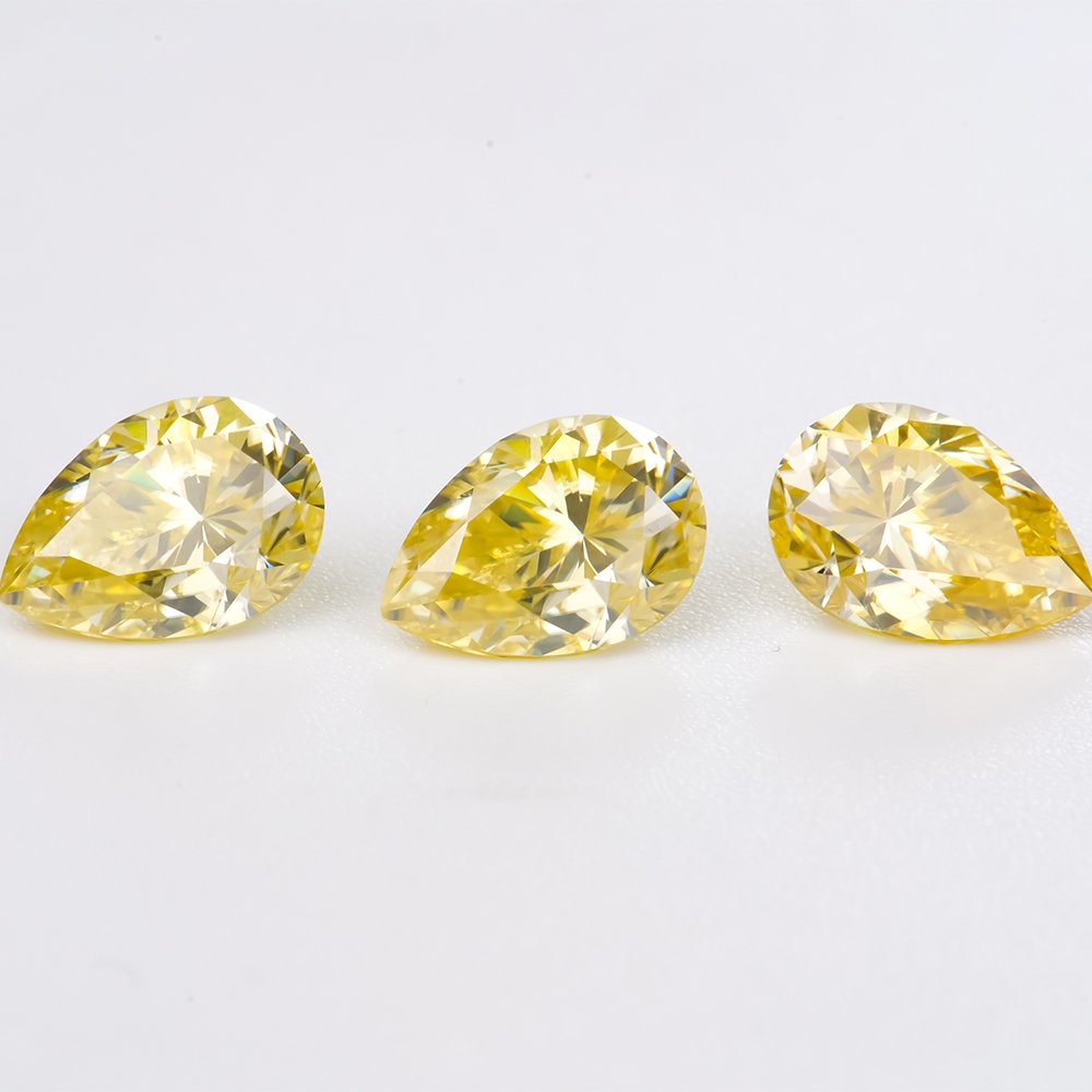 4 Moissanite Lemon Yellow Pear - Image 1