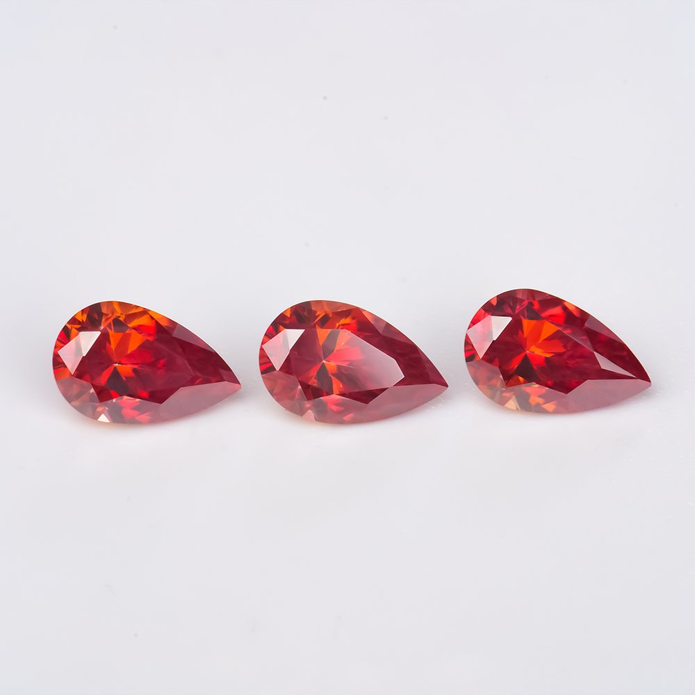 9 Moissanite Pigeon blood Pear - Image 1